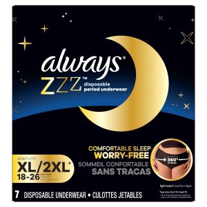 Always ZZZ Disposable Overnight Period Underwear for Women Size XL 2XL