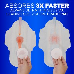 Always Ultra Thin Size 1 Regular Pads Without Wings, Unscented