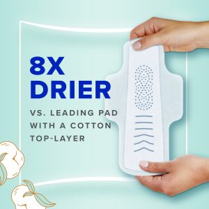 Always Pure Cotton Size 2 with FlexFoam Heavy Flow Pads with wings, Unscented