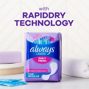Always Daily Fresh Liners Thin Scented,  Wrapped